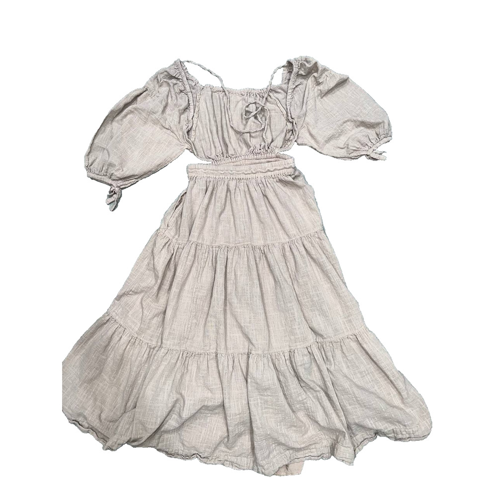 Free People Ibiza Sun FREE-EST Dress Maxi Taupe Size Medium A003590 - Picture 7 of 12